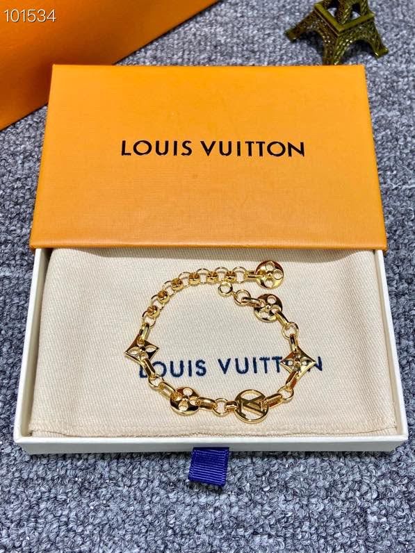 Louis Vuitton新款飾品 路易威登Monogram花朵手鏈 LV粗鏈條鏤空花朵手鏈  zglv2237
